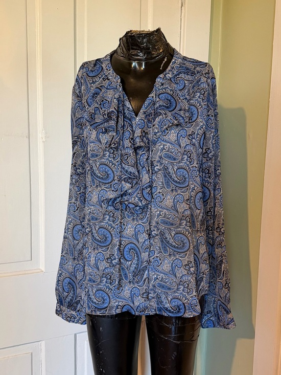 Tommy Hilfiger Tops - Tommy Hilfiger Paisley-print Ruffled Blouse - Size Large